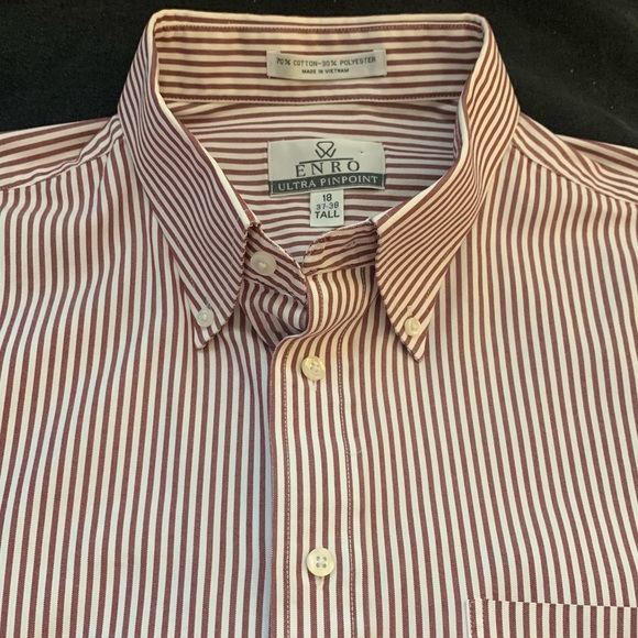 ENRO Ultra Pinpoint Cotton/Poly Dress Shirt - Picture 1 of 6